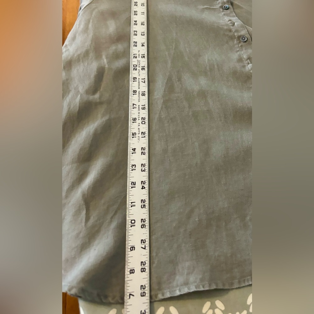 J Jill Love Linen Womens Size XL Shirt Button Front Long Sleeve Gray - Picture 12 of 12